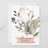 Elegant Boho Burgundy Navy Probe Dinner Einladung (Rückseite)