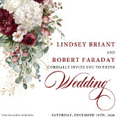 Elegant Boho Burgundy White Floral Wedding Einladu Einladung