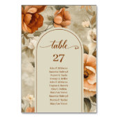 Elegant Boho Burnt Orange Ivory Sage Table Number Tischnummer (Vorderseite)