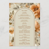 Elegant Boho Burnt Orange Ivory Sage Wedding Day Programm (Rückseite)