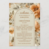 Elegant Boho Burnt Orange Ivory Sage Wedding Day Programm (Vorderseite)