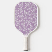 Elegant Boho Butterfly Pastel Lila Ihren Namen hin Pickleball Schläger (Rückseite)