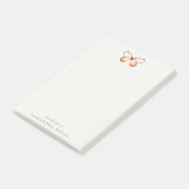 Elegant Boho Butterfly Personalisiert Post-it Klebezettel (angewinkelt)