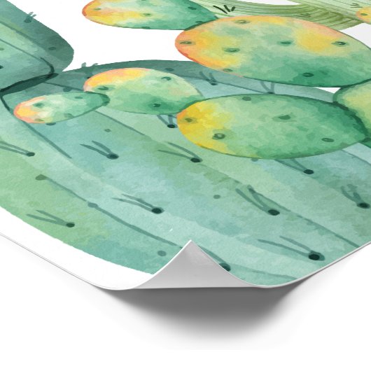 Elegant Boho Cactus Arch Baby Shower Willkommen Poster (Ecke)