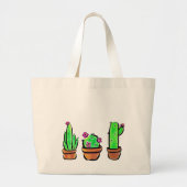 Elegant boho Cactus cacti succulents Jumbo Stoffbeutel (Vorne)