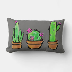 Elegant boho Cactus cacti succulents Lendenkissen