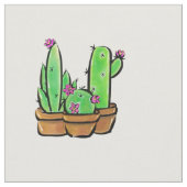Elegant boho Cactus cacti succulents Stoff (Nahaufnahme)