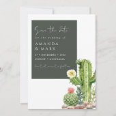 Elegant Boho Cactus Desert Succulent Save the date (Vorderseite)