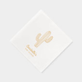Elegant Boho Cactus Gold Foil Babydusche Napkins Servietten Mit Folie (Rechts)
