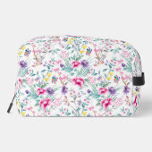 Elegant Boho Chic Blume & Butterfly Monogramm Waschbeutel (Rückseite)