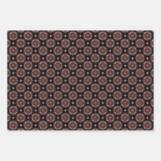 Elegant Boho Chic Blumenmuster Geschenkpapier Set (Vorderseite)