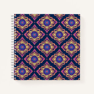 Elegant Boho Chic Blumenmuster Notizblock