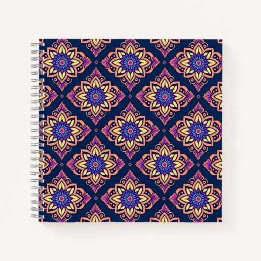 Elegant Boho Chic Blumenmuster Notizblock (Vorderseite)