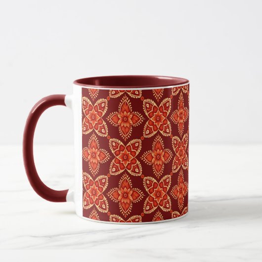 Elegant Boho Chic Blumenmuster Tasse (Links)