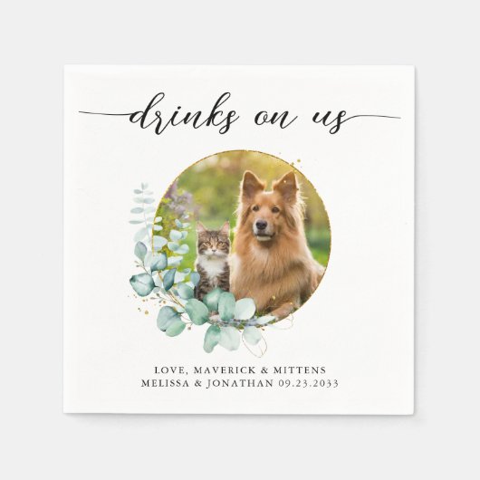 Elegant Boho Chic Drinks auf der Hochzeit von US D Serviette (Vorderseite)