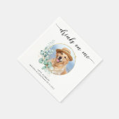 Elegant Boho Chic Drinks auf Me Hund Foto Hochzeit Serviette (Ecke)
