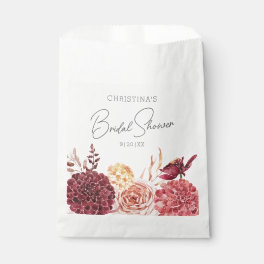 Elegant Boho Chic Floral Brautparty Geschenktütchen (Vorderseite)