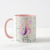 Elegant Boho Chic Floral Monogram Tasse - J (Links)