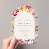 Elegant Boho Chic Floral Wedding Acryleinladungen (Insitu (Handheld))