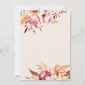 Elegant Boho Chic Floral Wedding Einladung (Rückseite)