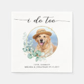 Elegant Boho Chic I do to Pet Hund Foto Hochzeit Serviette (Vorderseite)