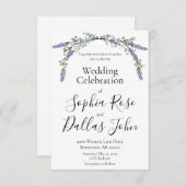 Elegant boho chic Lavender Eucalyptus Hochzeit Einladung (Vorne/Hinten)