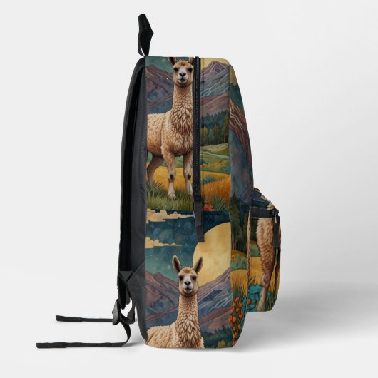 Elegant boho chic llama alpaca bedruckter rucksack (Links)