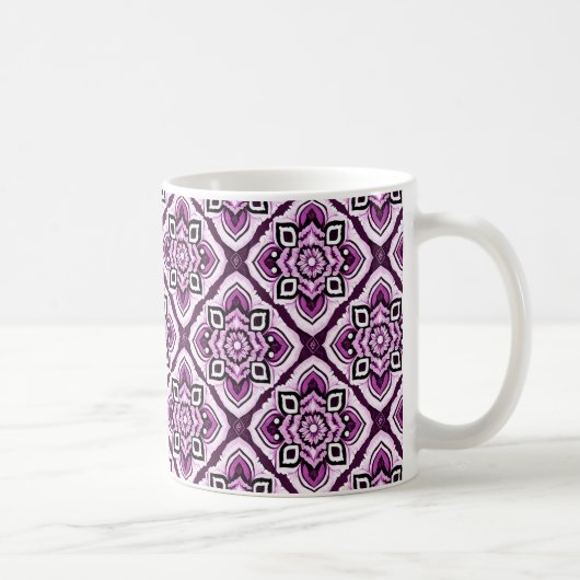 Elegant Boho Chic Mandala Blumenmuster Kaffeetasse (Rechts)