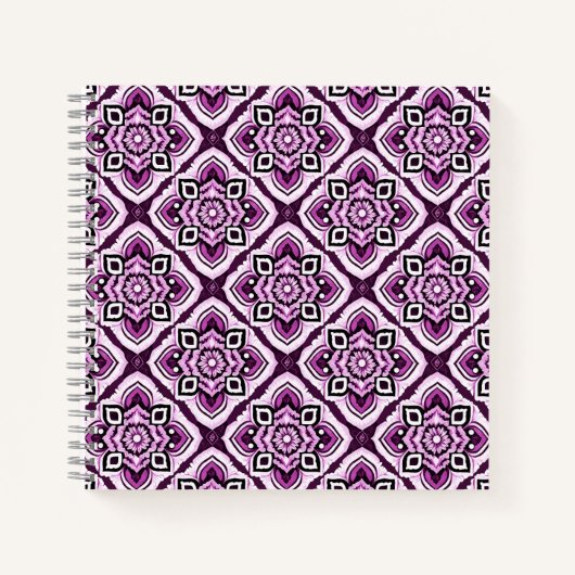 Elegant Boho Chic Mandala Blumenmuster Notizblock (Vorderseite)