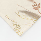 Elegant Boho Chic Pampas Grass Muster Beige Creme Fleecedecke (Ecke)