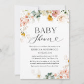 Elegant Boho Chic Watercolor Baby Shower Einladung (Vorderseite)