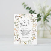 Elegant Boho Chic Wildblume Blumengestein Brautpar Postkarte (Stehend Vorderseite)