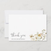 Elegant Boho Chic Wildblume Floral Future Mrs. Dankeskarte (Vorderseite)