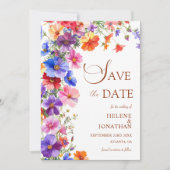 Elegant Boho Chic Wildflower Garden Wedding Save The Date (Vorderseite)