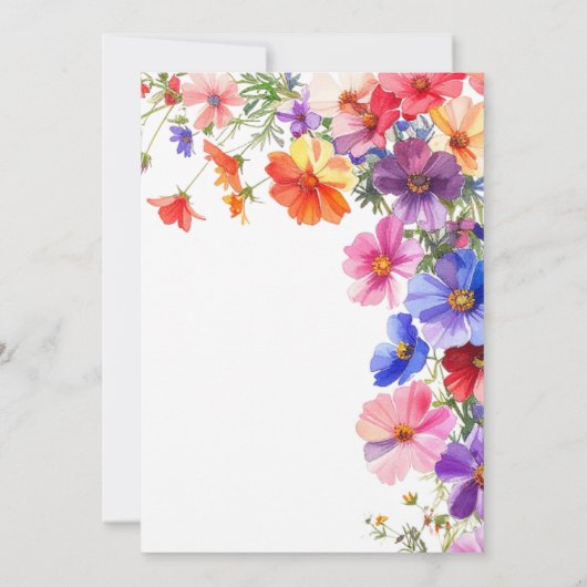 Elegant Boho Chic Wildflower Garden Wedding Save The Date (Rückseite)