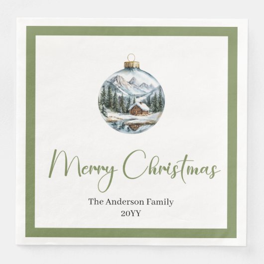 Elegant Boho Christmas Scene Botanical Dinner  Serviette (Vorderseite)