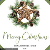 Elegant Boho Christmas Scene in Earthy Colors  Pappteller