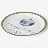 Elegant Boho Christmas Scene in Earthy Colors  Pappteller (Schrägansicht)