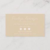 Elegant Boho Cream Neutral Chic Minimalistisch Mod Visitenkarte (Rückseite)