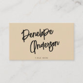 Elegant Boho Cream QR Code Modern Einzigartig stil Visitenkarte (Vorderseite)