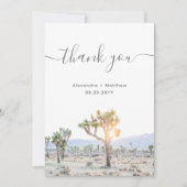 Elegant Boho Desert Greenery Joshua Tree Wedding Dankeskarte (Vorderseite)