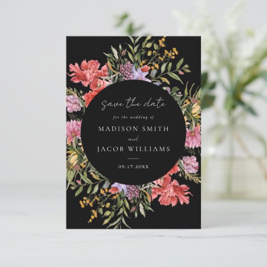 Elegant Boho Dutch Floral Wedding Save The Date (Stehend Vorderseite)