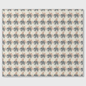 Elegant Boho Elephant Wrapping Paper Geschenkpapier (Flach)