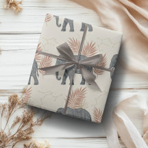 Elegant Boho Elephant Wrapping Paper