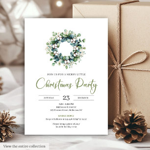 Elegant Boho Erdiges Wasserfarben-Festparty Weihna Einladung