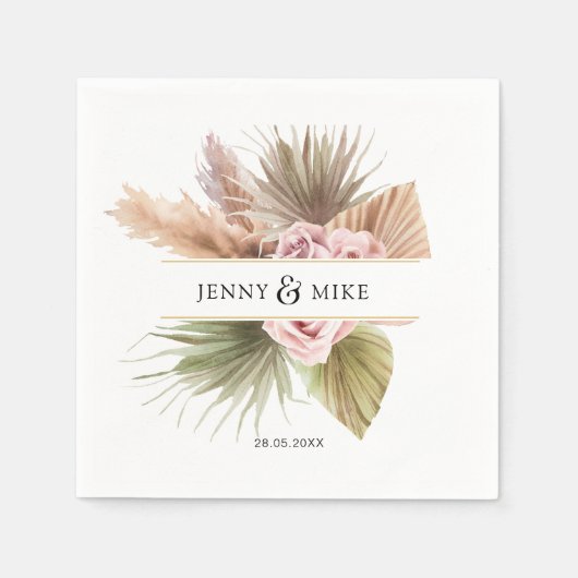 Elegant, Boho-Erdtöne Serviette (Vorderseite)