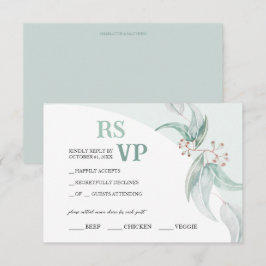 Elegant Boho Eucalyptus Watercolor RSVP Karte