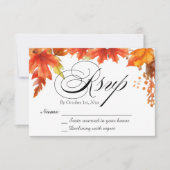 Elegant Boho Fall Floral Maple Blätter Wedding RSV RSVP Karte (Vorderseite)