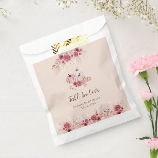 Elegant Boho Fall Pink Pumpkin Bridal Shower Geschenktütchen (Versiegelt)