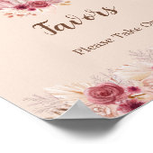 Elegant Boho Fall Pumpkin Favors Please Take One Poster (Ecke)